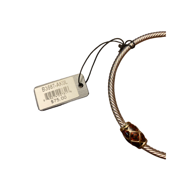 John Medeiros Small Wire Bangle Bracelet Tortoise Shell B3687-AK0L - Picture 3 of 4